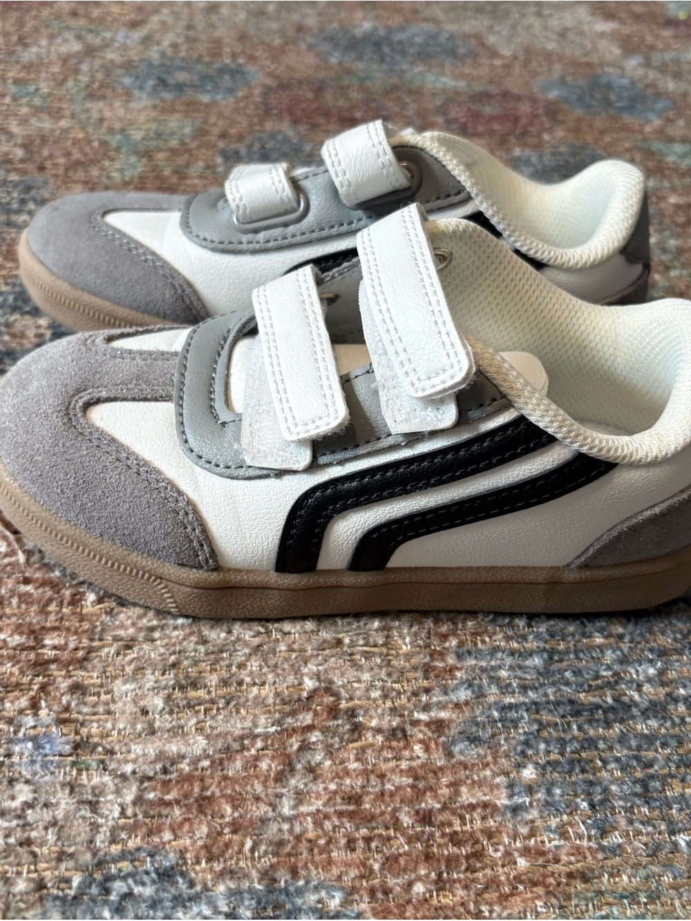 Cat & Jack White, Gray and Black Kids Velcro Sneakers